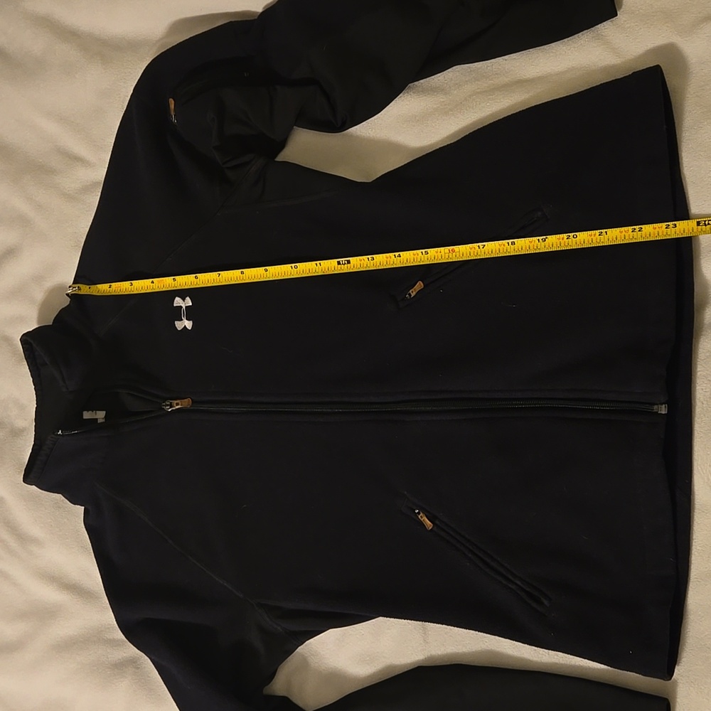 Under Armour Women's Black Zip Up Fleece Jacket Medium - Picture 4 of 6